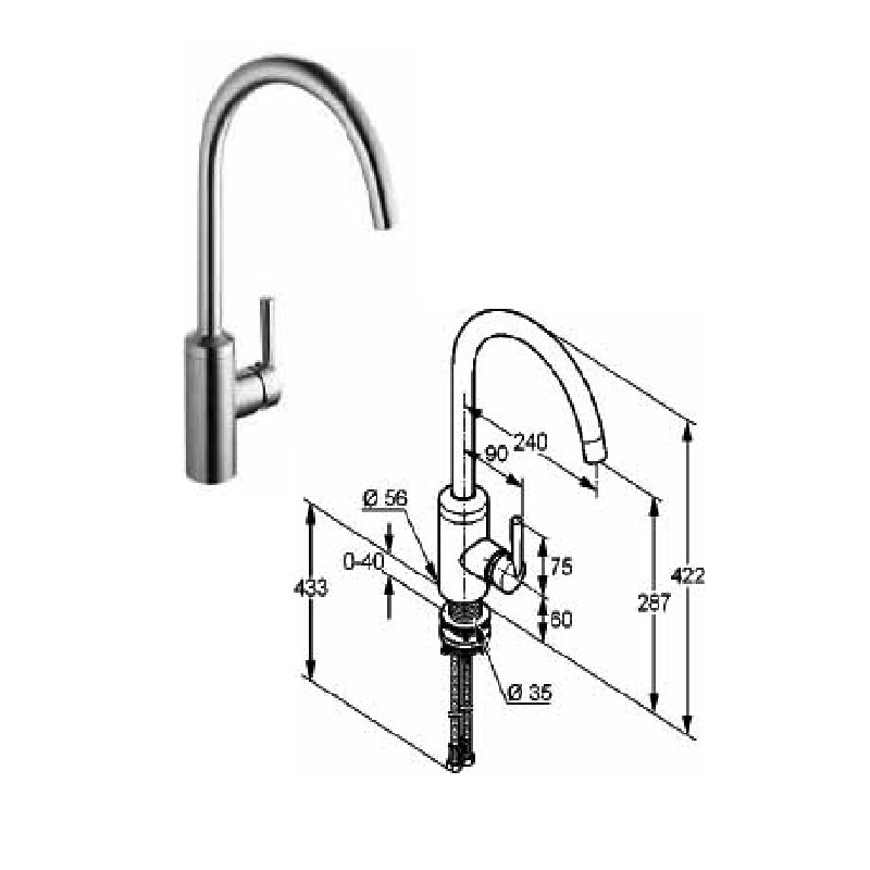 Kitchen sink faucet 38850F760, HROMS