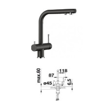 Kitchen sink faucet 526157 black, FONTAS