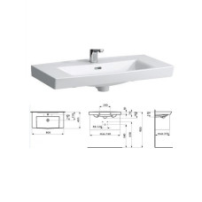 Ceramic sink Laufen 800x420, white, PRO NORDIC