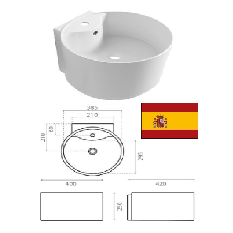 Ceramic sink 40x42x25 H1012, HAMBURG