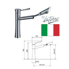 Kitchen faucet with a shower 17181 C, KONVEX