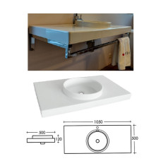 Раковина керам. с держ. 105×50 белая, PLANET