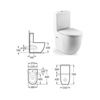 WC kompaktpods 370x600, univ.izvads, MERIDIAN