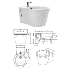 WC bidet (wall hung) 112450 white, REFLEX