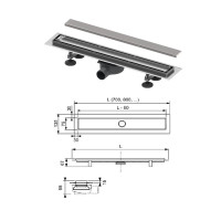 Grīdas ūdens noteka ar resti 900mm, TECE, 900MM