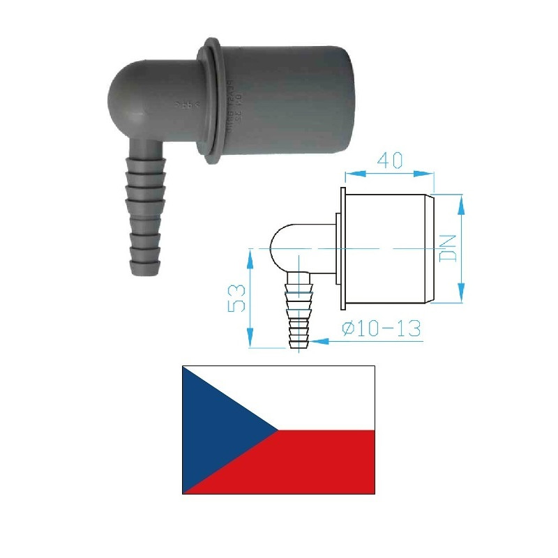 Соединение шланга (угловое) DN40 10-13mm, 10-13mm