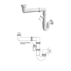 Syphon S-type (space saving), 11/2x40