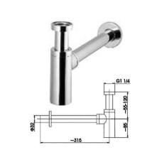 Sifons, 11/4*x32 (hroms) 600-004, 11/4X32