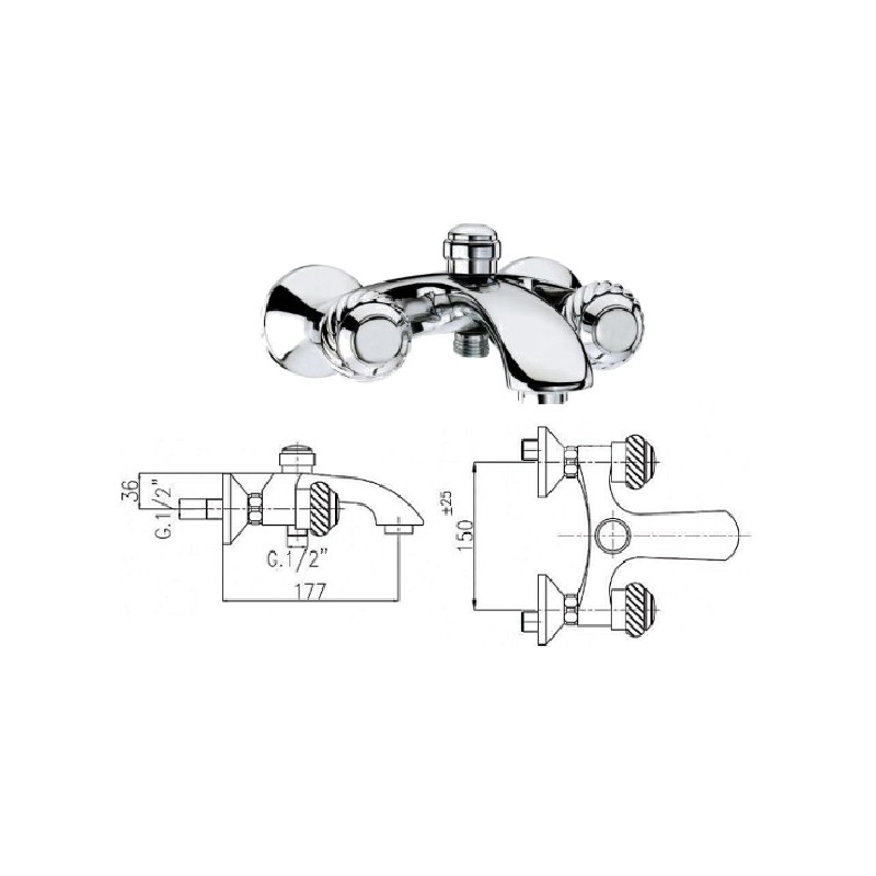 Bath faucet hull 6110 PERLA, HROMS