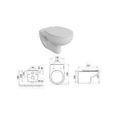 WC pods piekarināms,ar SC vāku LAVITA, ARCTIC