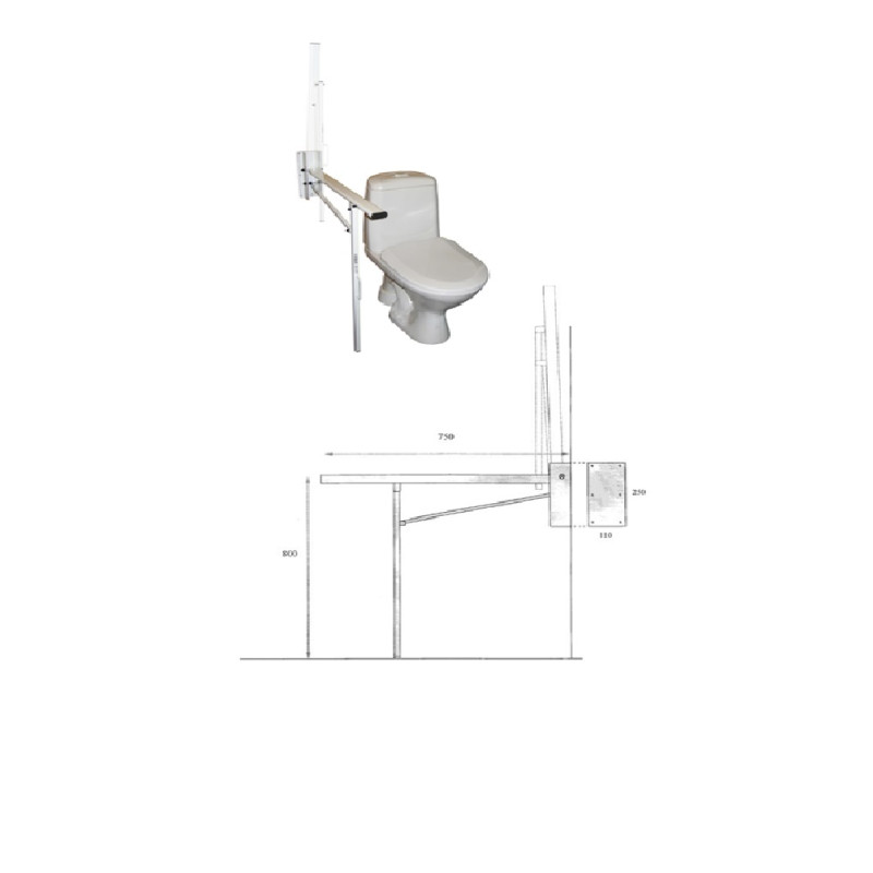 Handicapped support handle 901, wall, 901
