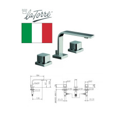 Sink faucet 3-hole, 28801 CUJA chrome, JAVA