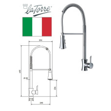 Kitchen faucet with a shower 17481 C, KONVEX