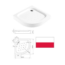 Shower tray acrylic 80cm, FUNKIA