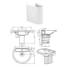 Half pedestal for sink 112220, REFLEX