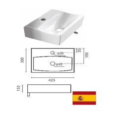 Ceramic sink 42.5x30x11cm 4902, RHIN