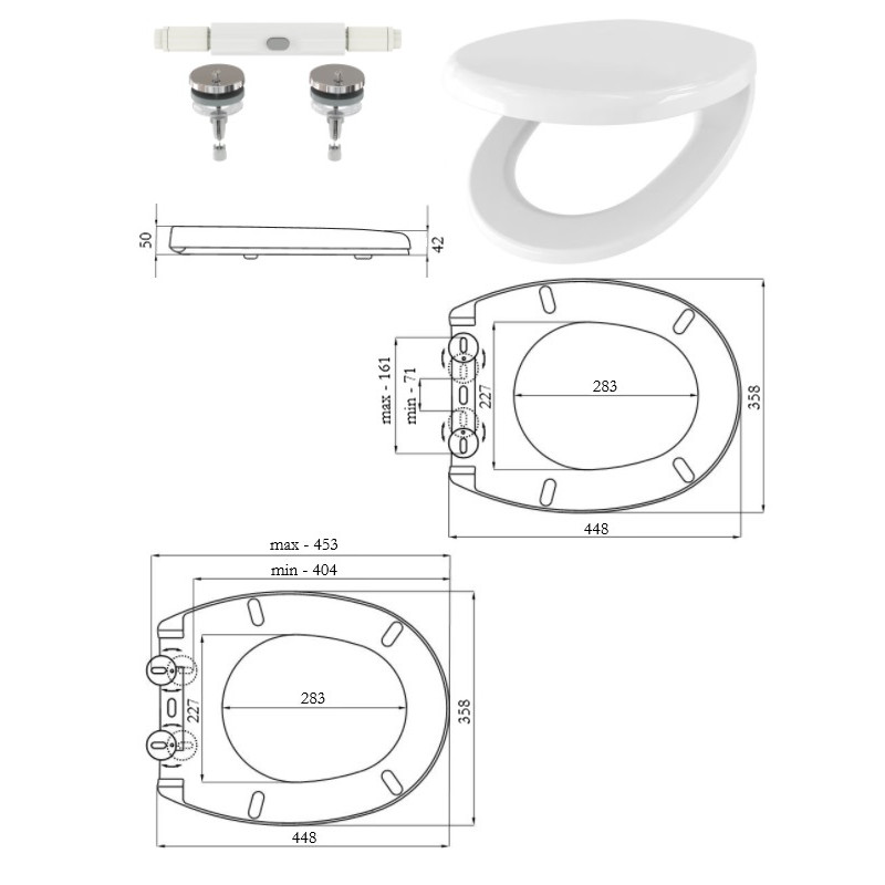 WC poda vāks RONDA 010/AMWC QR SC, SK1054