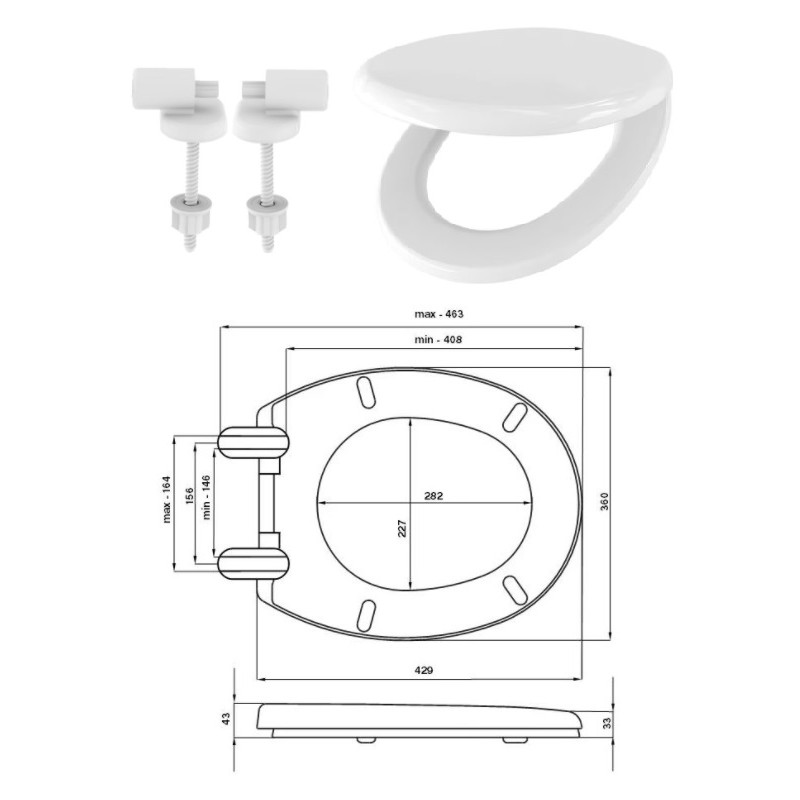 WC toilet seat KASKADA 010/AW PL SC, SK1307