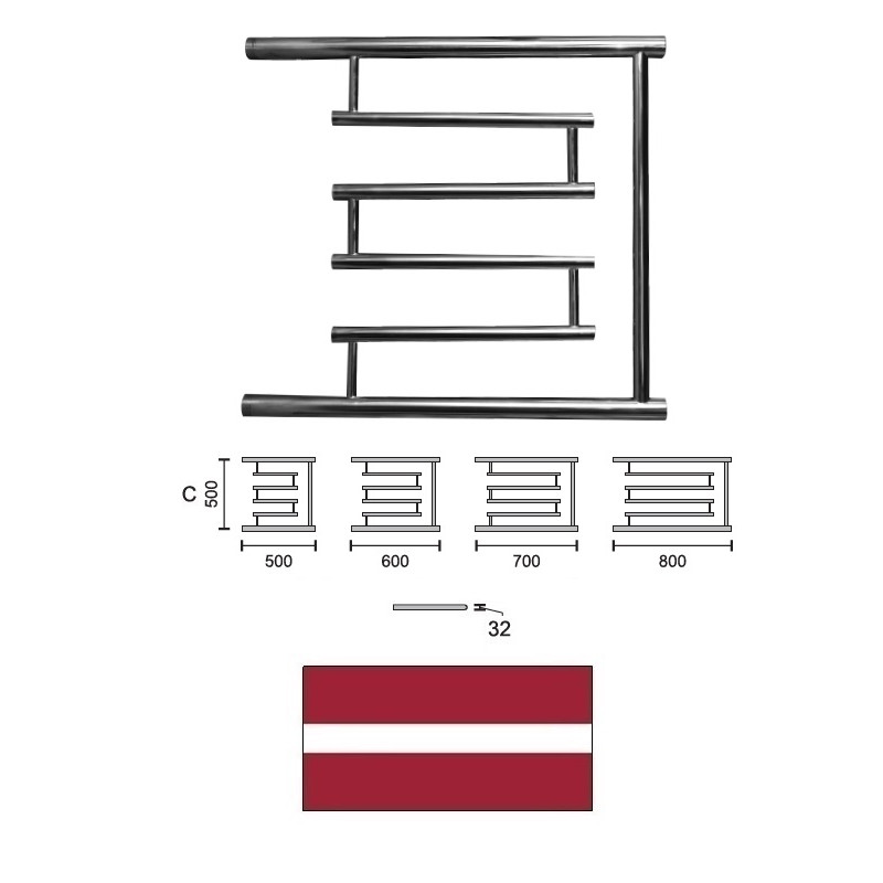 Towel dryer STEP L-500 C-500 1* 19351, STEP