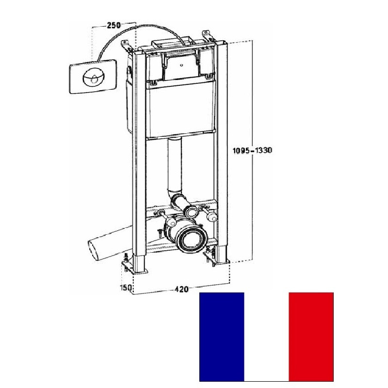 WC set(frame+cistern+flush button), HROMS