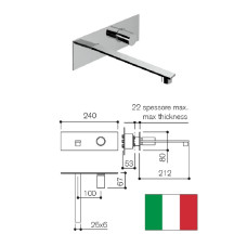 Ceramic sink faucet from the wall 113003, C4 ELLE