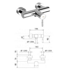 Shower faucet hull 12030 chrome, TECH