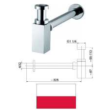 Sifons, 11/4*x32 (hroms) 600-002-00, 11/4X32