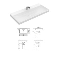 Ceramic sink 800x470mm, white, AVENTO