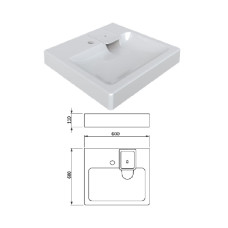 Izlietne virs veļasmašīnas WBX 101 60x60, COMPACTINO