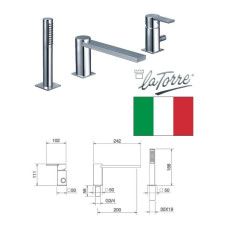 Смеситель для ванны 3-секционный 35045, ITALIA