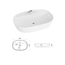 Ceramic sink Pereya Grande LT-2203 white, LaVita