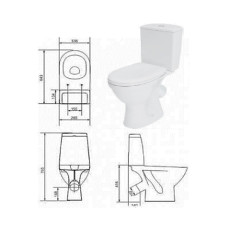 WC pot with seat, 45 degree waste 773, MERIDA