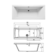 Syphon for bath Riho 57cm, RIHO