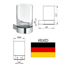 Cup with holder, chrome, PLAN