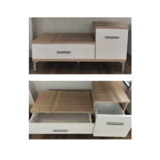 Skapītis ar atvilknēm 90x15x30,gaišs, SQUARE