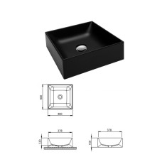 Stone mass sink BQK40-601 black, MELNA