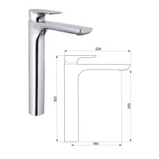 Ceramic sink faucet, high MG-2362, SALACA