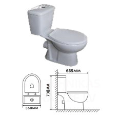 WC pot MILA with SC lid,horizontal waste, MILA