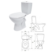 WC pot with seat, horizontal waste, MITO