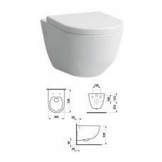 WC pot (wall hung) with seat soft close, PRO