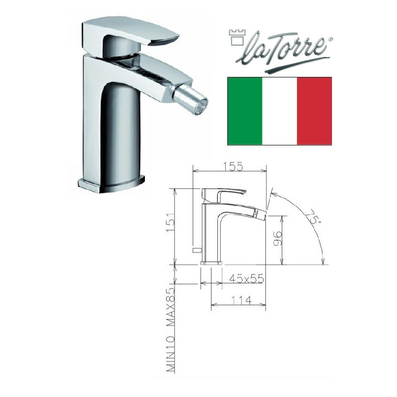 Bidet faucet with waste 31011 CS, STUDIO