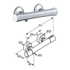 Shower faucet-thermostat 351000538 ch, ZENTA