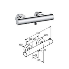 Shower faucet-thermostat 3520000538, OBJEKTA