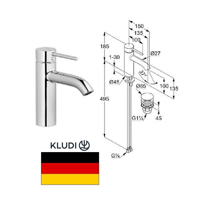 Ceramic sink faucet 382880576, chrome, BOZZ