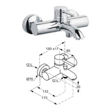 Bath faucet 386910576 chrome, BOZZ