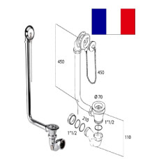 Syphon for bath 0505040, chromed, HROMS