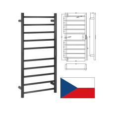 Dvieļu žāvētājs el.450x960mm 130W, Melns