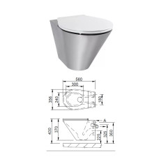 WC pods AUZ 01, nerūsējošā tērauda, AUZ 01