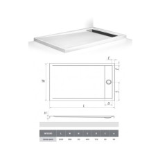 Душевой поддон INTEGRO 1200x900 квадрат, INTEGRO