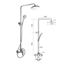 Shower faucet with set MG-1990, GAUJA